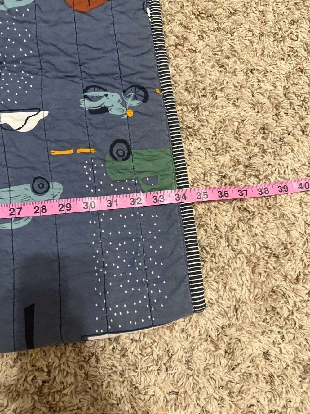 Hanna home by Hanna Anderson Children's Navy Car Print Quilted Blanket